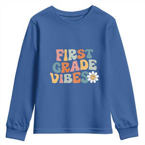 Retro 1st Day of School Youth Sweatshirt First Grade Vibes 1st Grade Team