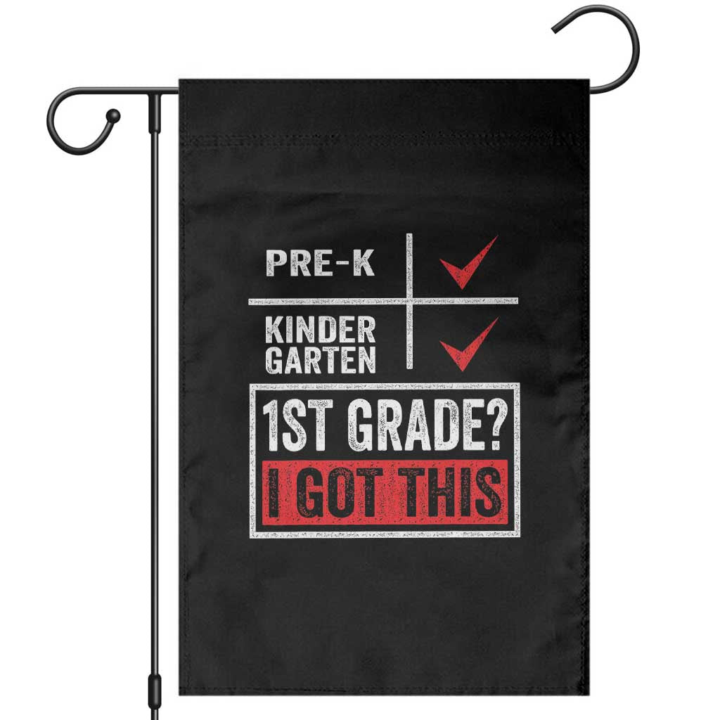 Boys and Girls First Day of First Grade Garden Flag Back to School