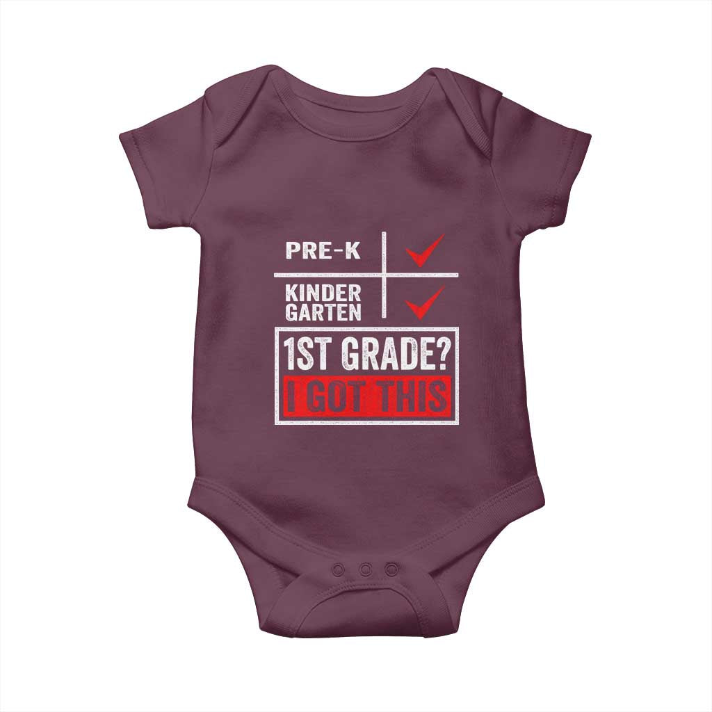 Boys and Girls First Day of First Grade Baby Onesie Back to School