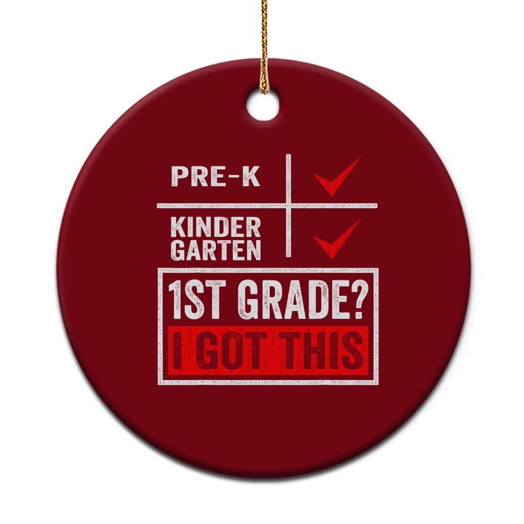Boys and Girls First Day of First Grade Ceramic Ornament Back to School TS01 1pc Red Print Your Wear