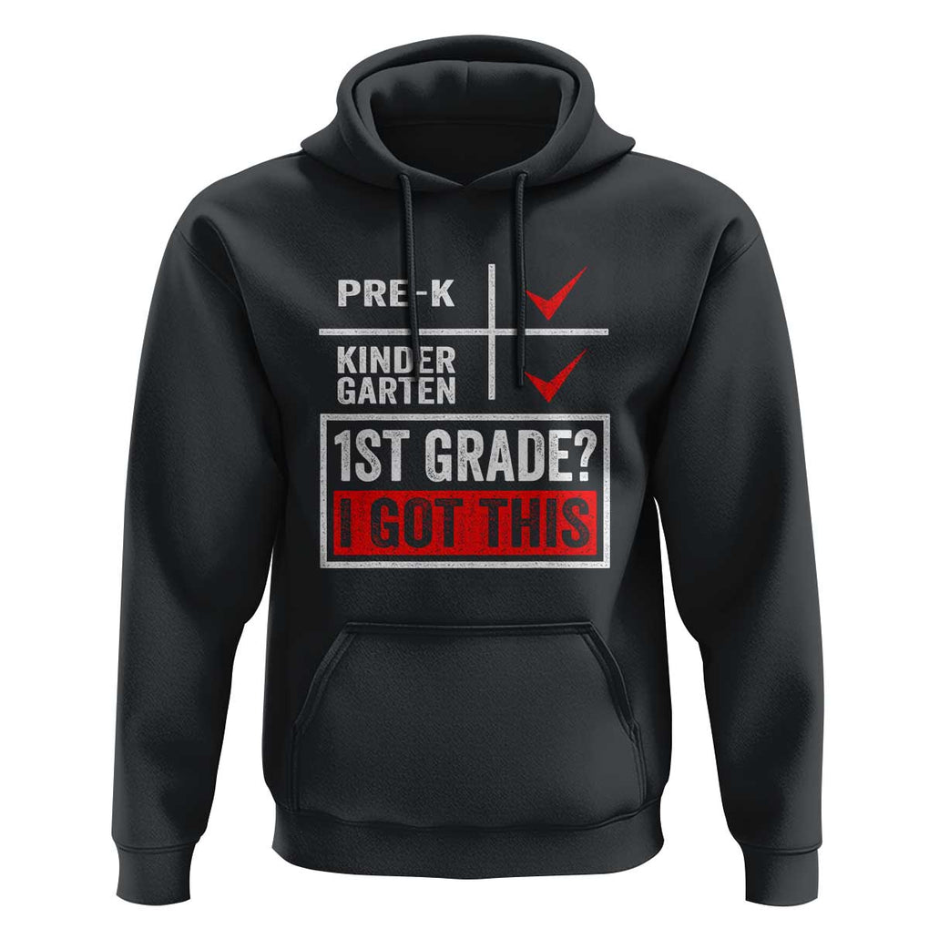 Boys and Girls First Day of First Grade Hoodie Back to School TS01 Black Print Your Wear