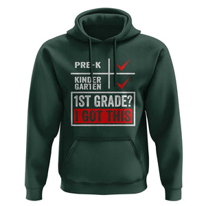Boys and Girls First Day of First Grade Hoodie Back to School TS01 Dark Forest Green Print Your Wear
