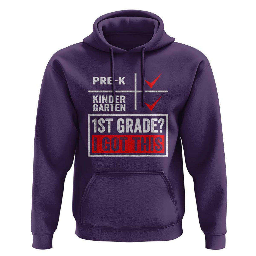 Boys and Girls First Day of First Grade Hoodie Back to School TS01 Purple Print Your Wear