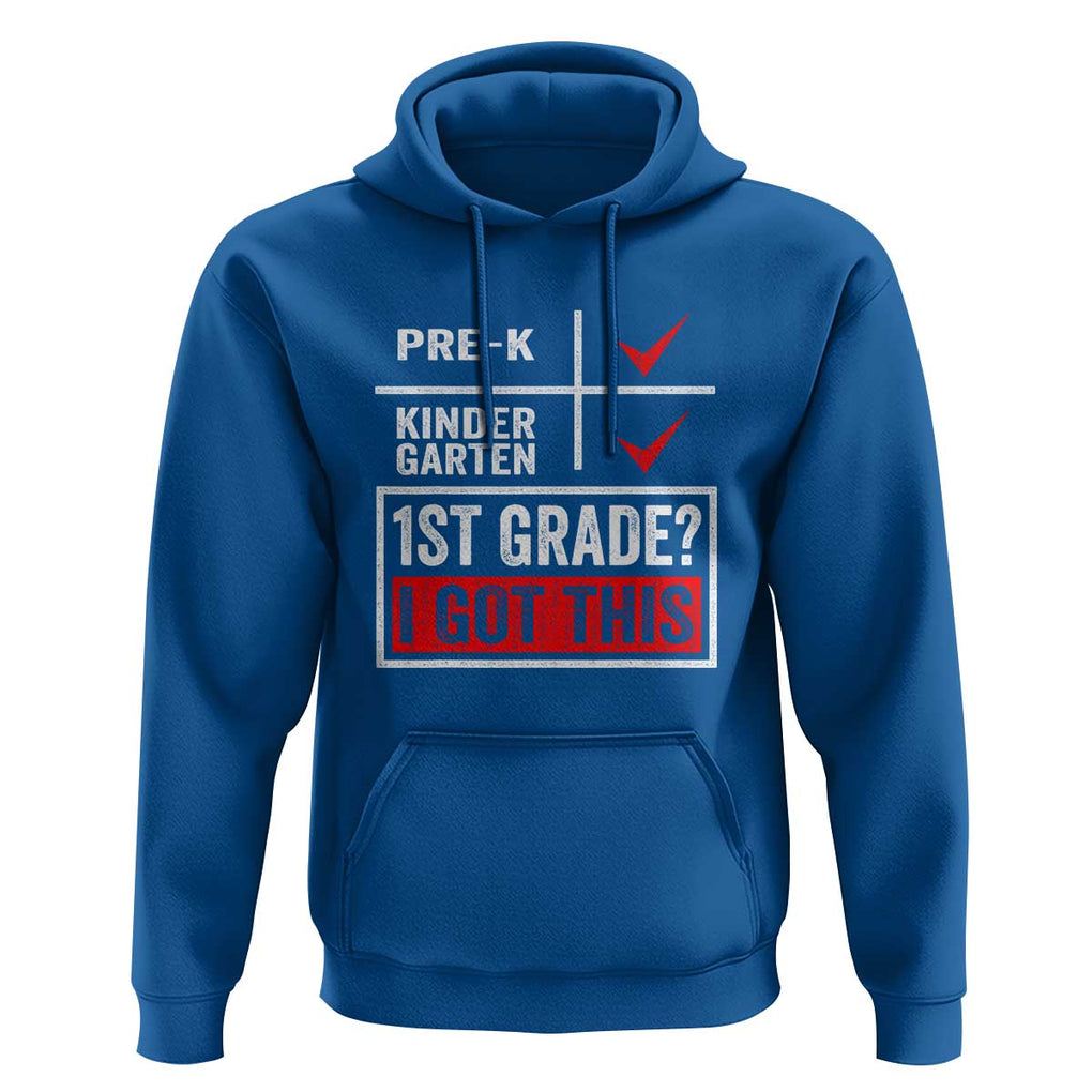 Boys and Girls First Day of First Grade Hoodie Back to School TS01 Royal Blue Print Your Wear