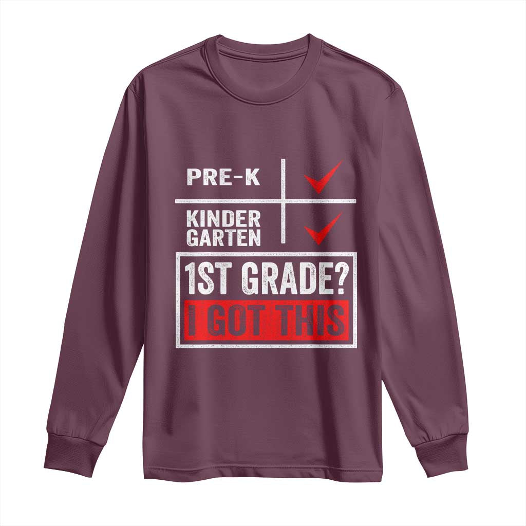 Boys and Girls First Day of First Grade Long Sleeve Shirt Back to School
