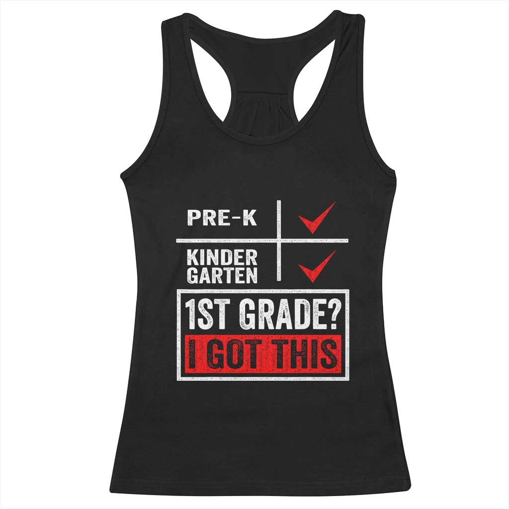 Boys and Girls First Day of First Grade Racerback Tank Top Back to School TS01 Black Print Your Wear