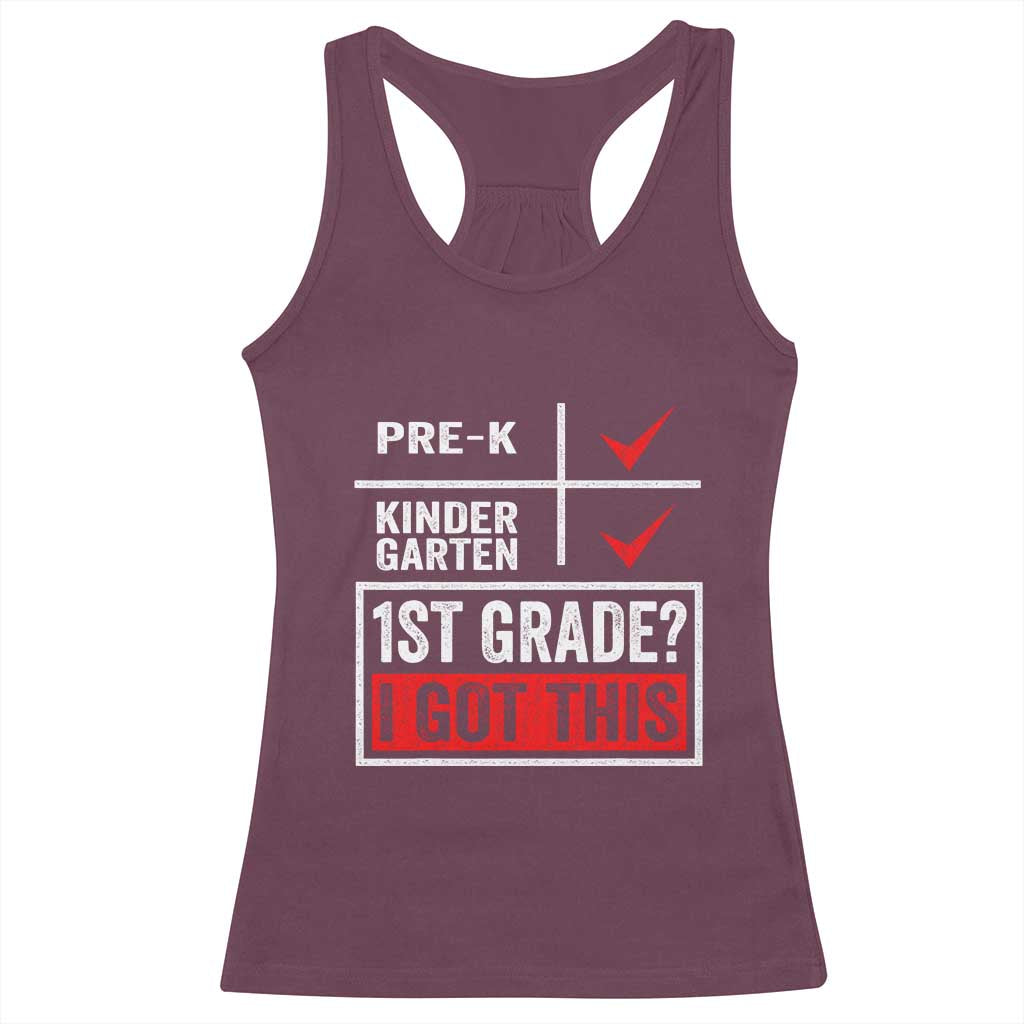 Boys and Girls First Day of First Grade Racerback Tank Top Back to School