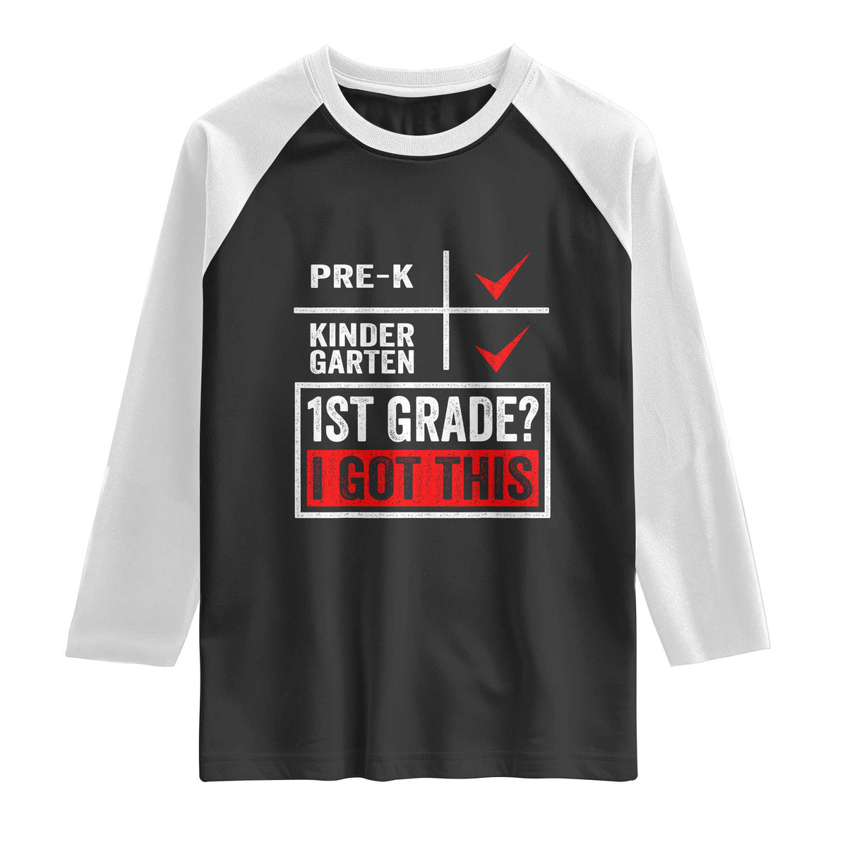 Boys and Girls First Day of First Grade Raglan Shirt Back to School
