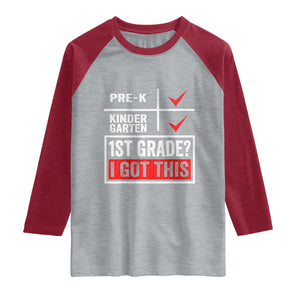Boys and Girls First Day of First Grade Raglan Shirt Back to School
