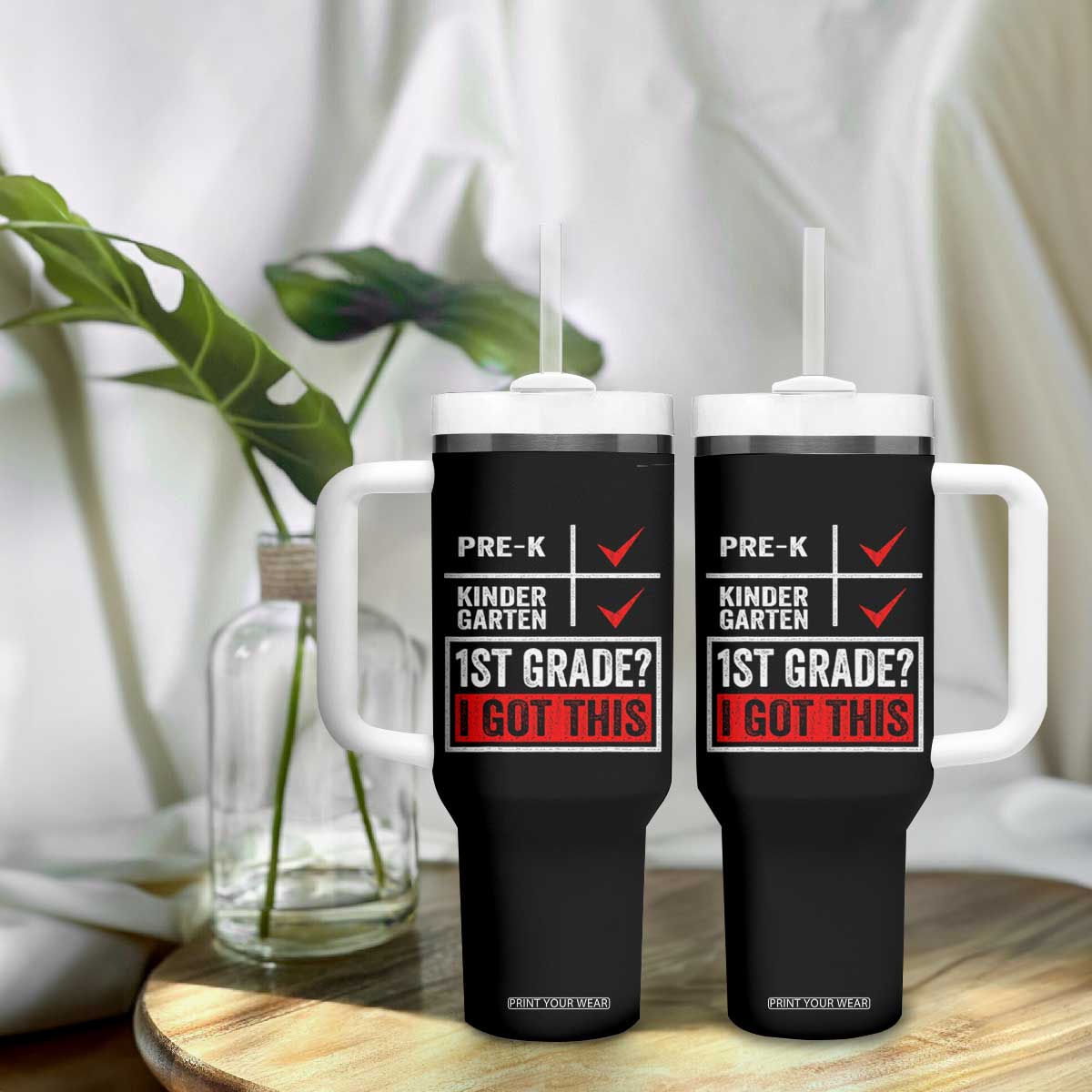 Boys and Girls First Day of First Grade Tumbler With Handle Back to School