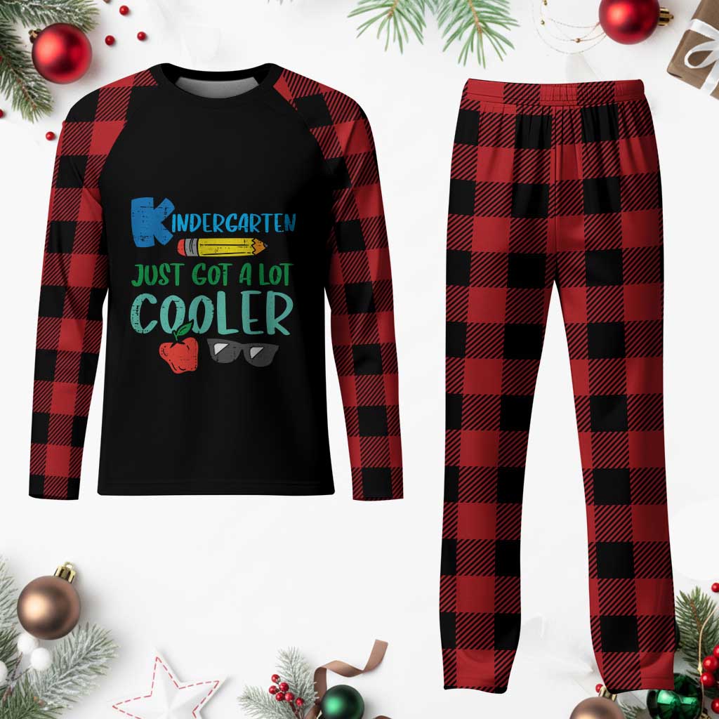 Kindergarten Just Got Cooler Plaid Pajama Set Funny 1st Day Back to School Kids Gift TS01 Buffalo Plaid Print Your Wear