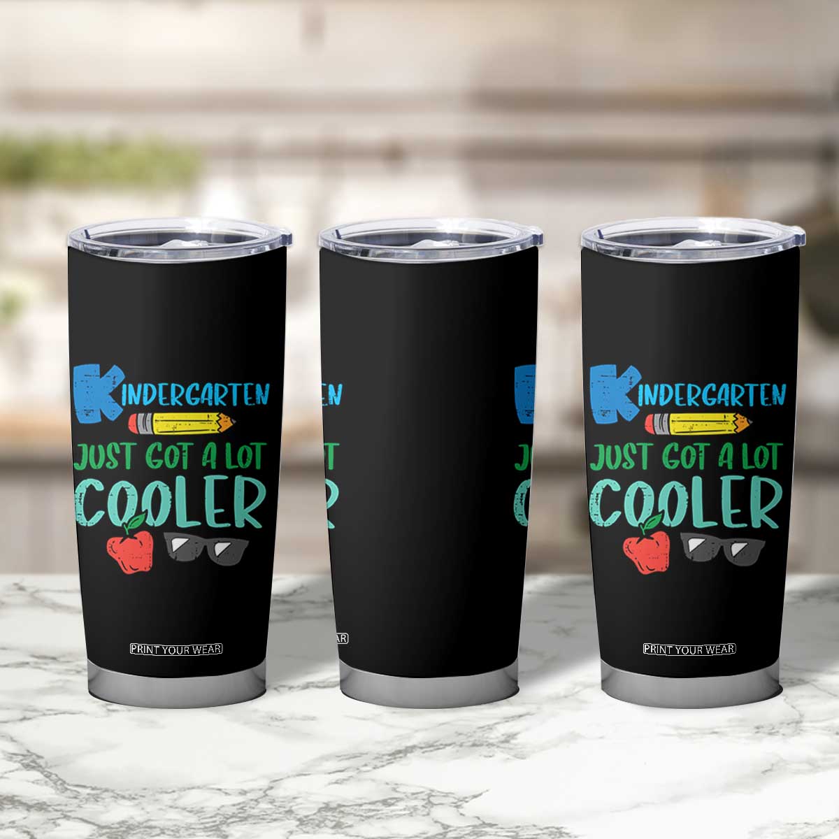 Kindergarten Just Got Cooler Tumbler Cup Funny 1st Day Back to School Kids Gift