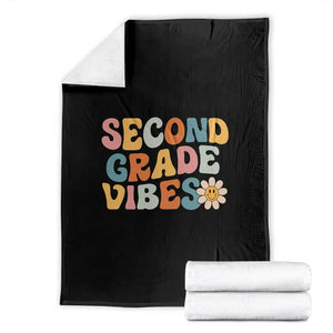Groovy Retro Second Grade Vibes Throw Blanket Back to School 2nd Grade Team