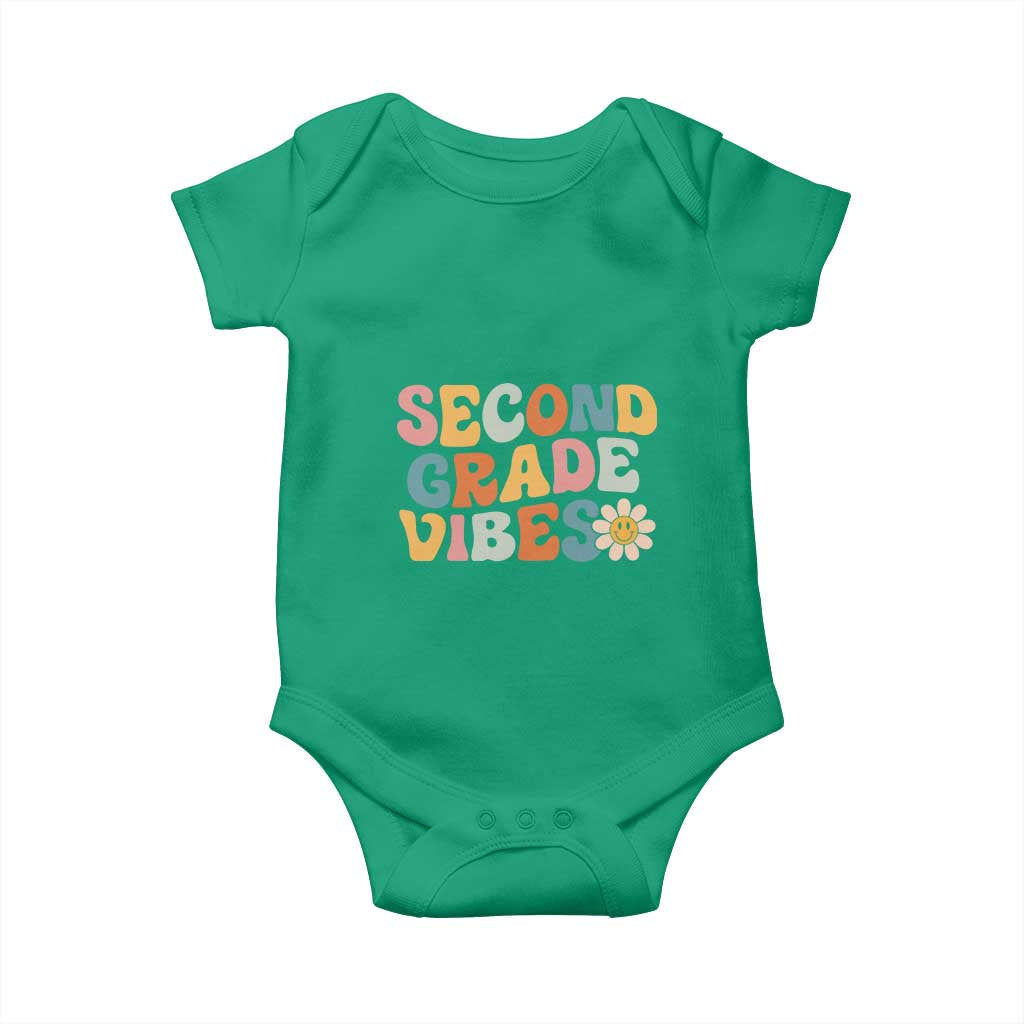 Groovy Retro Second Grade Vibes Baby Onesie Back to School 2nd Grade Team