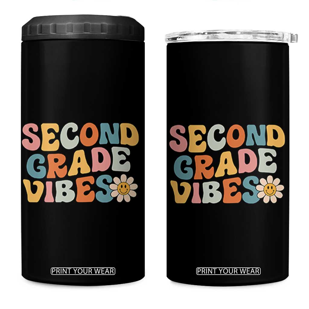 Groovy Retro Second Grade Vibes 4 in 1 Can Cooler Tumbler Back to School 2nd Grade Team