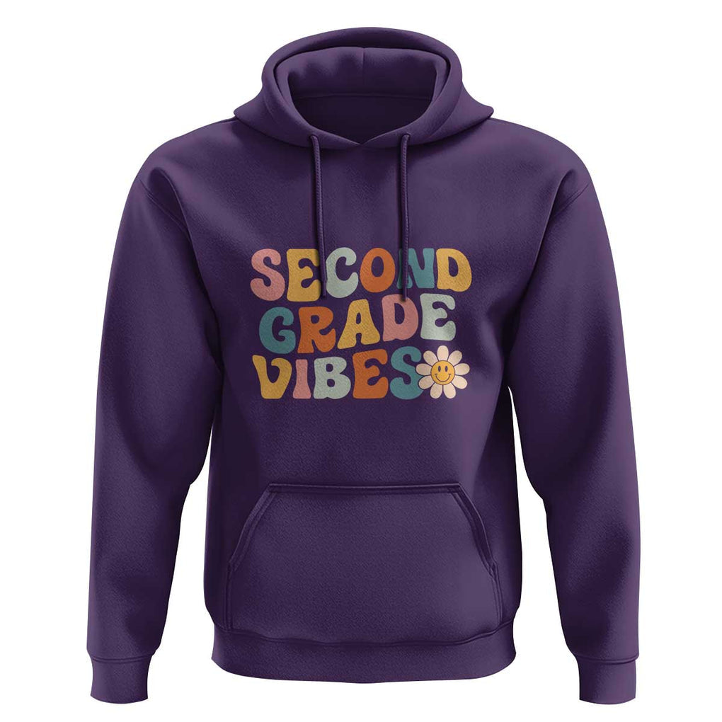 Retro Second Grade Vibes Hoodie 2nd Grade Team, 1st Day of School TS01 Purple Print Your Wear