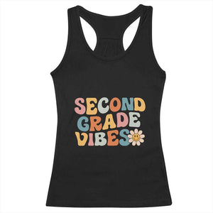 Groovy Retro Second Grade Vibes Racerback Tank Top Back to School 2nd Grade Team