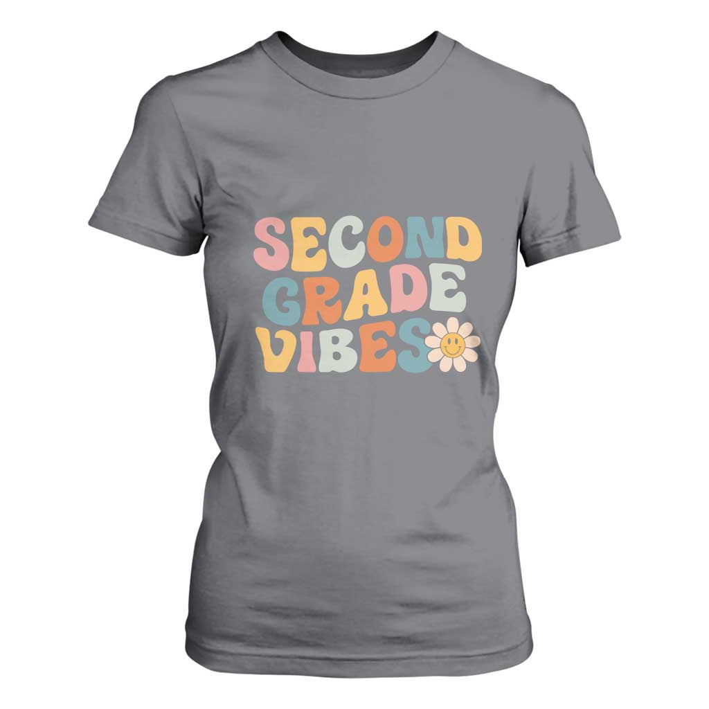 Groovy Retro Second Grade Vibes T Shirt For Women Back to School 2nd Grade Team