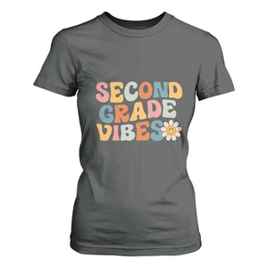 Groovy Retro Second Grade Vibes T Shirt For Women Back to School 2nd Grade Team
