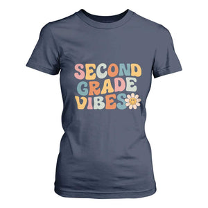 Groovy Retro Second Grade Vibes T Shirt For Women Back to School 2nd Grade Team