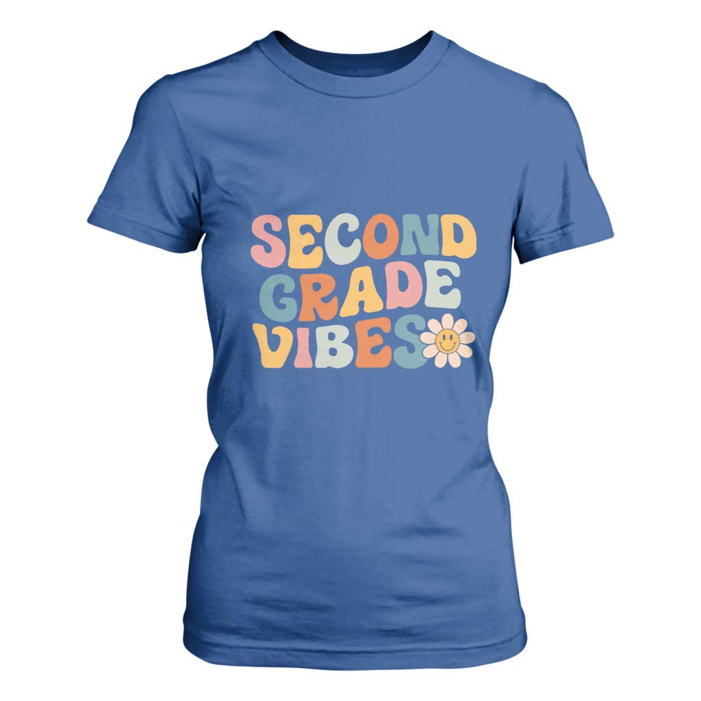 Groovy Retro Second Grade Vibes T Shirt For Women Back to School 2nd Grade Team