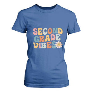 Groovy Retro Second Grade Vibes T Shirt For Women Back to School 2nd Grade Team