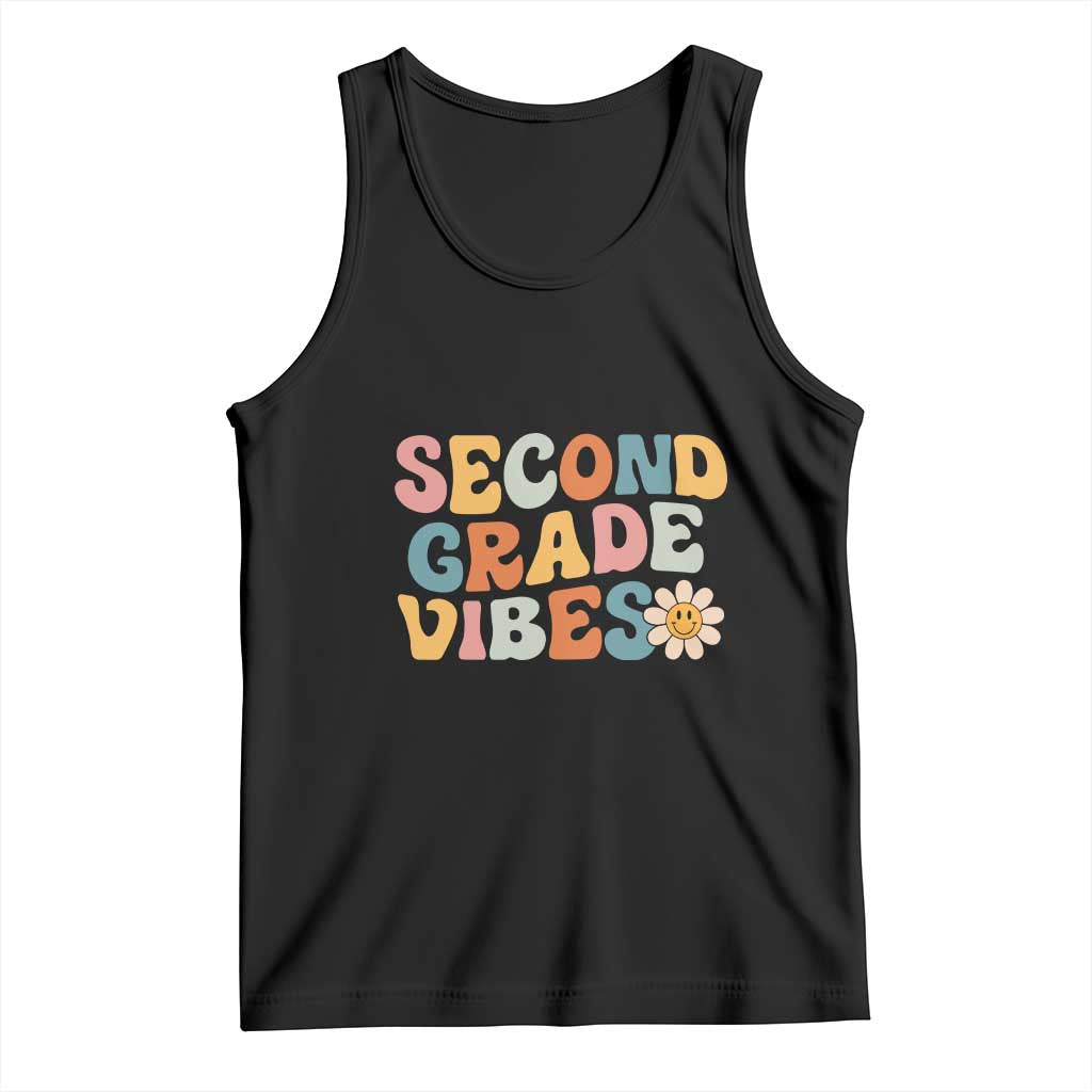 Groovy Retro Second Grade Vibes Tank Top Back to School 2nd Grade Team