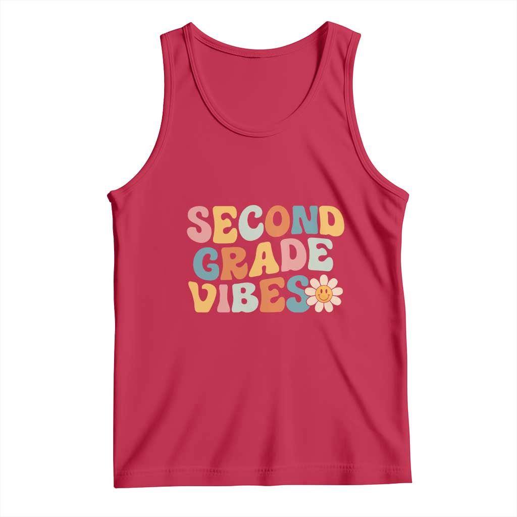 Groovy Retro Second Grade Vibes Tank Top Back to School 2nd Grade Team