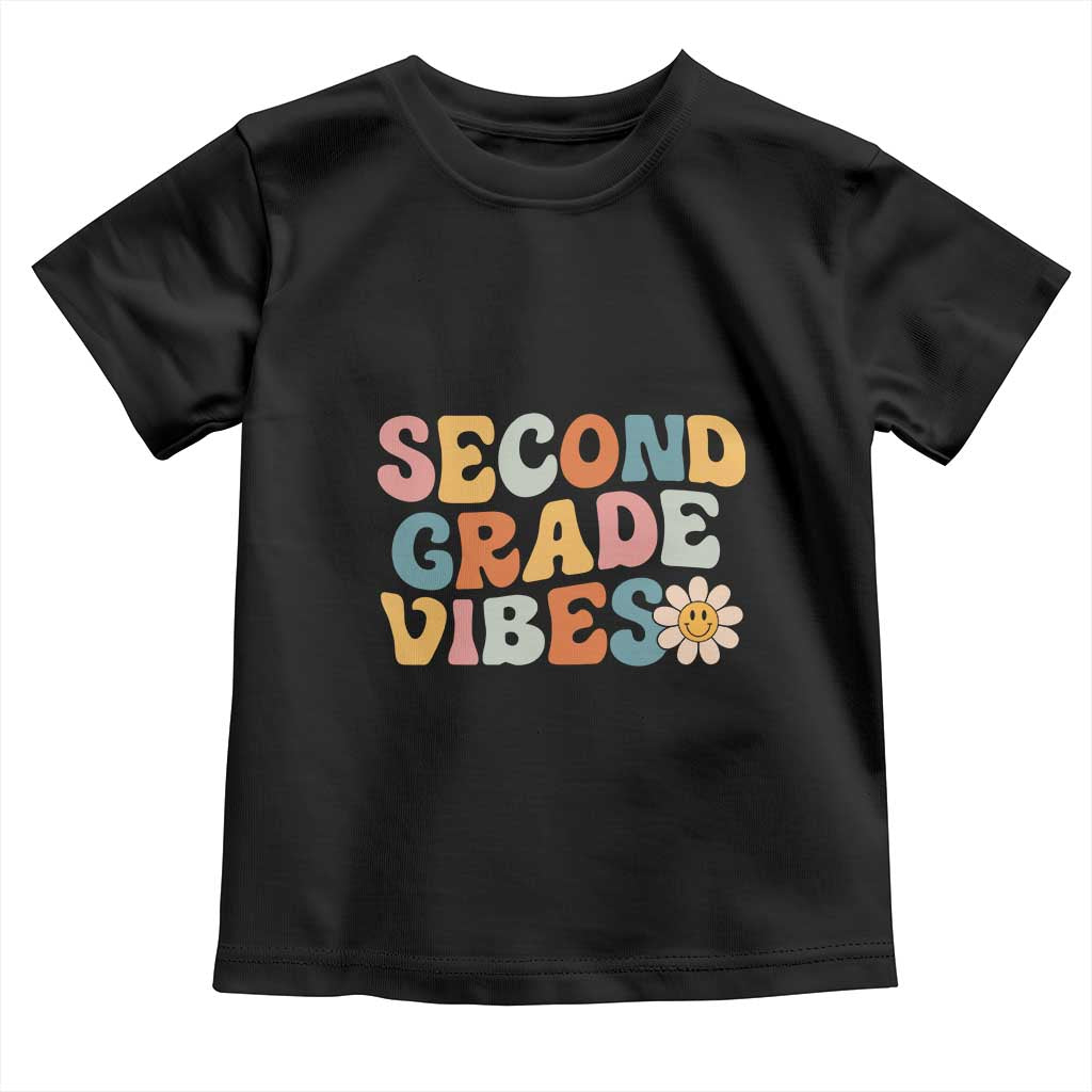 Groovy Retro Second Grade Vibes Toddler T Shirt Back to School 2nd Grade Team