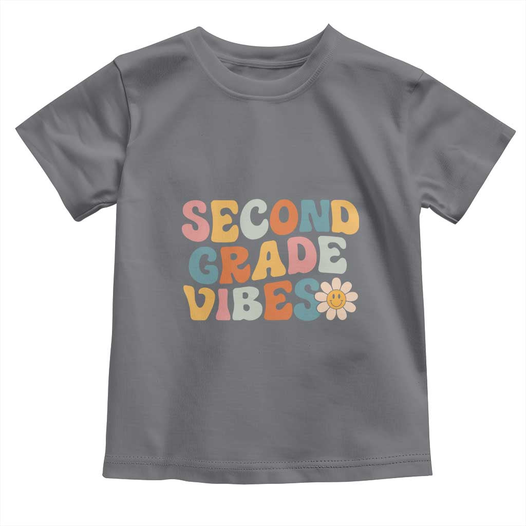 Groovy Retro Second Grade Vibes Toddler T Shirt Back to School 2nd Grade Team
