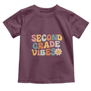 Groovy Retro Second Grade Vibes Toddler T Shirt Back to School 2nd Grade Team