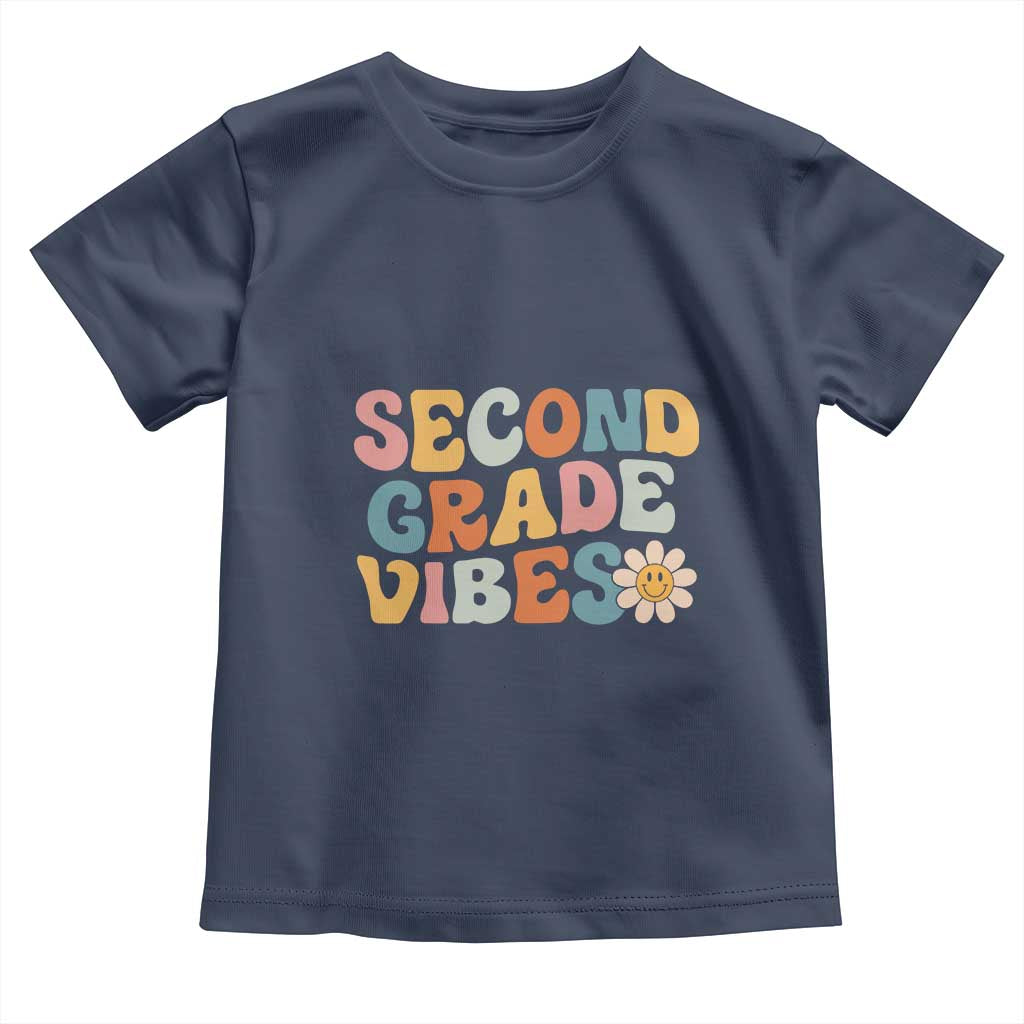 Groovy Retro Second Grade Vibes Toddler T Shirt Back to School 2nd Grade Team
