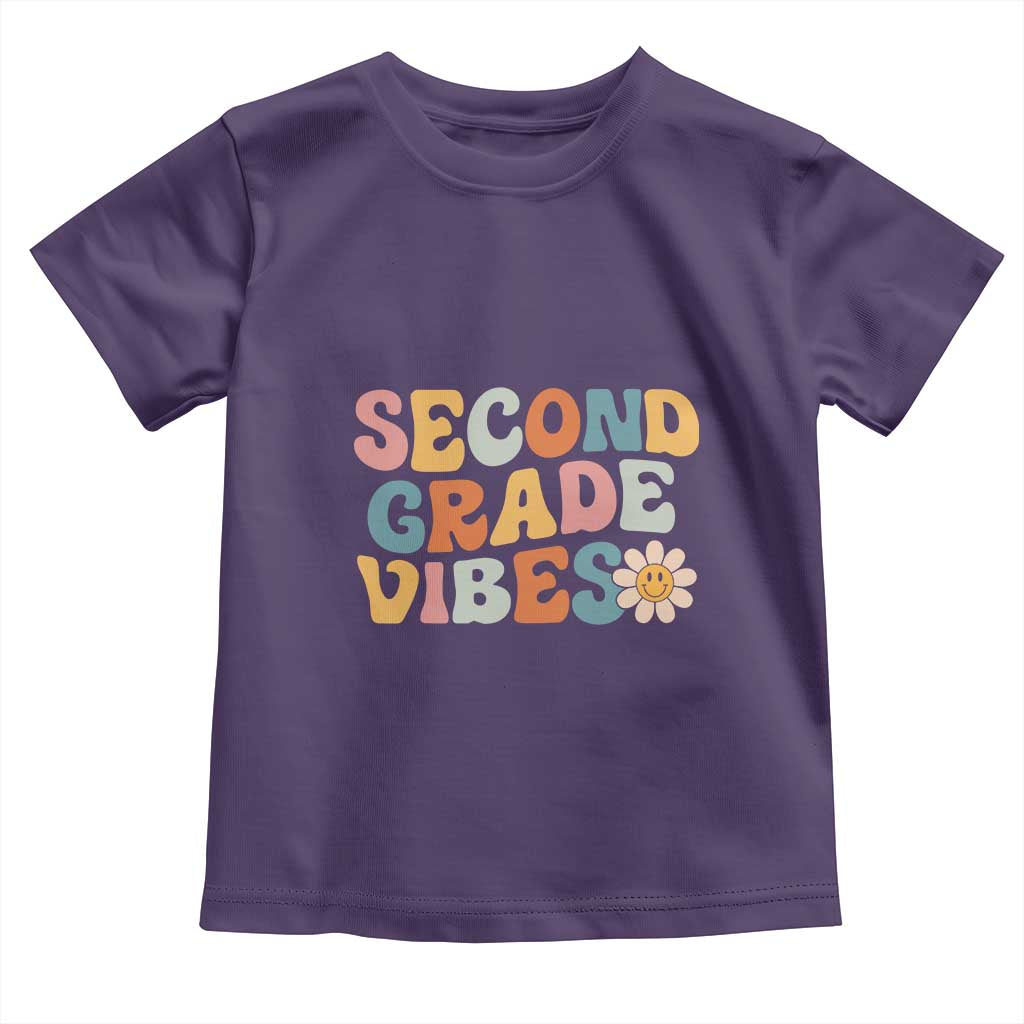 Groovy Retro Second Grade Vibes Toddler T Shirt Back to School 2nd Grade Team