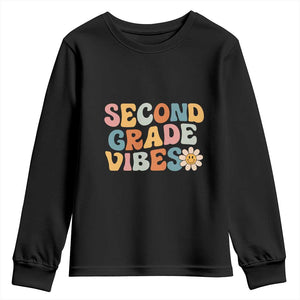 Groovy Retro Second Grade Vibes Youth Sweatshirt Back to School 2nd Grade Team