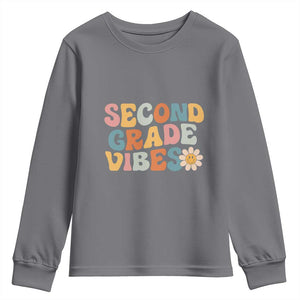 Groovy Retro Second Grade Vibes Youth Sweatshirt Back to School 2nd Grade Team