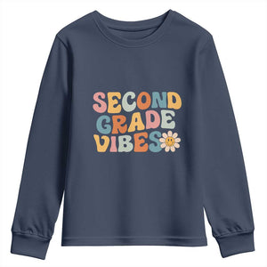 Groovy Retro Second Grade Vibes Youth Sweatshirt Back to School 2nd Grade Team
