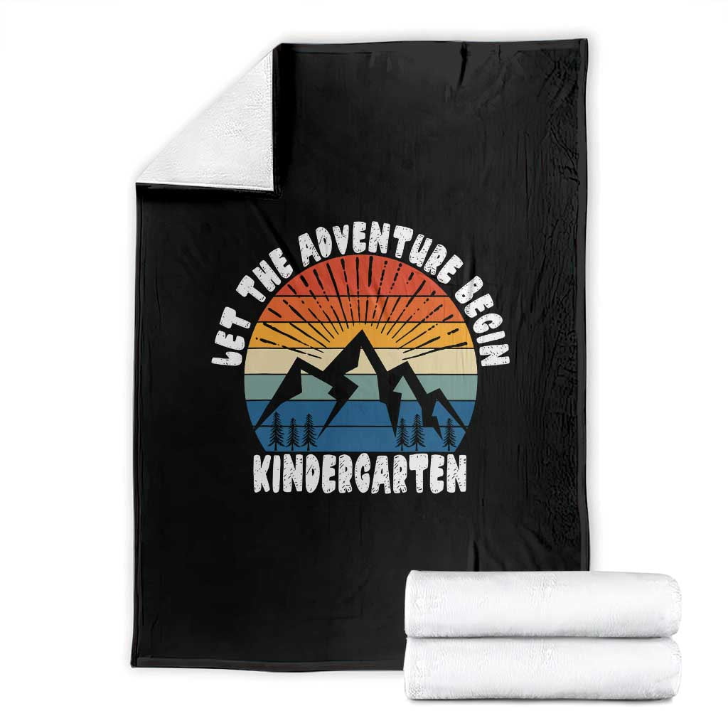 Kindergarten First Day of School Throw Blanket Let the Adventure Begin Cute Back to School Gift TS01 Black Print Your Wear