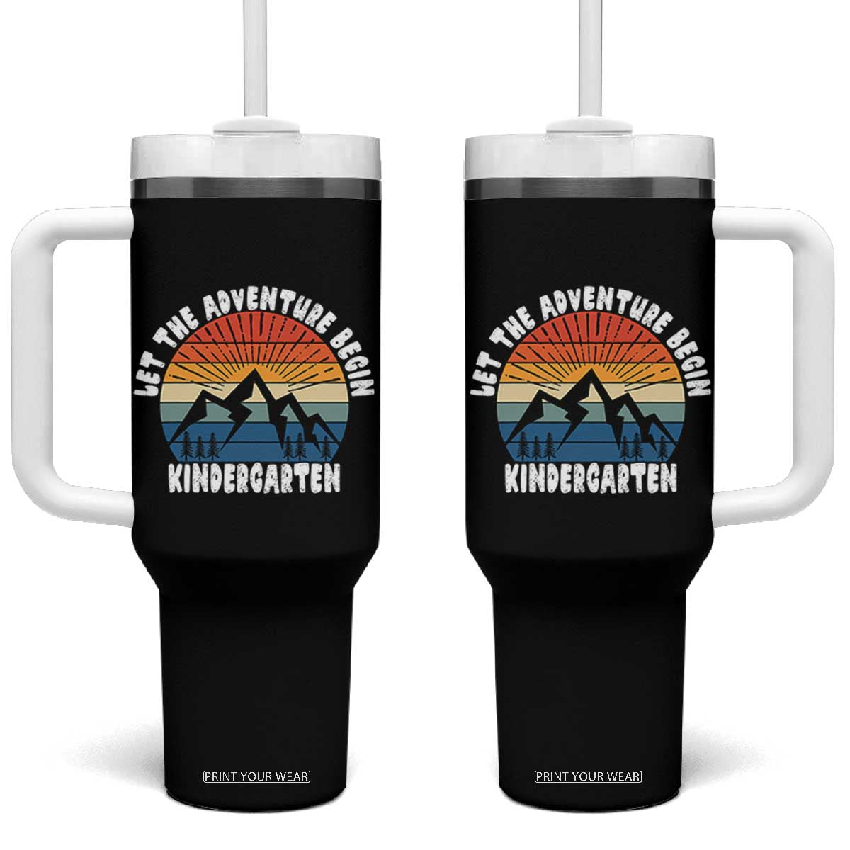 Kindergarten First Day of School Tumbler With Handle Let the Adventure Begin Cute Back to School Gift