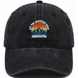Kindergarten First Day of School Washed Cotton Baseball Cap Let the Adventure Begin Cute Back to School Gift