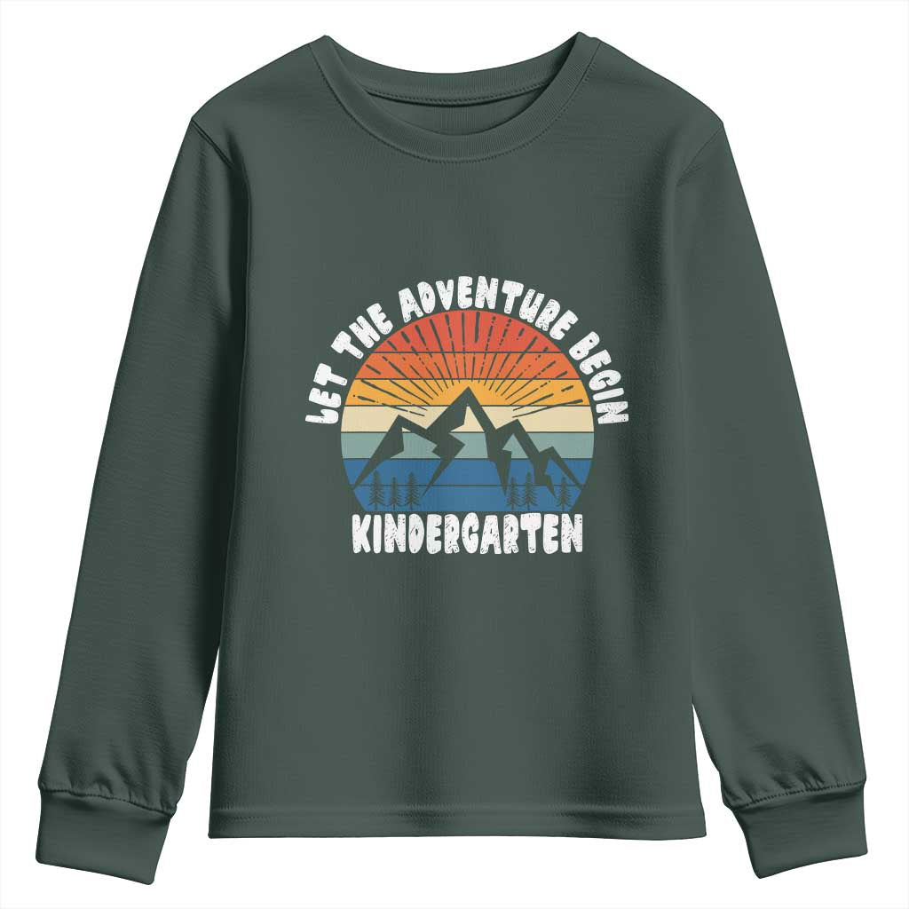 Kindergarten First Day of School Youth Sweatshirt Let the Adventure Begin Cute Back to School Gift