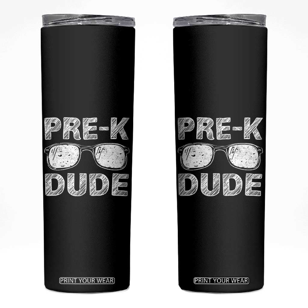 Pre-K Dude Cool First Day of Preschool Skinny Tumbler Back to School Boys Gift