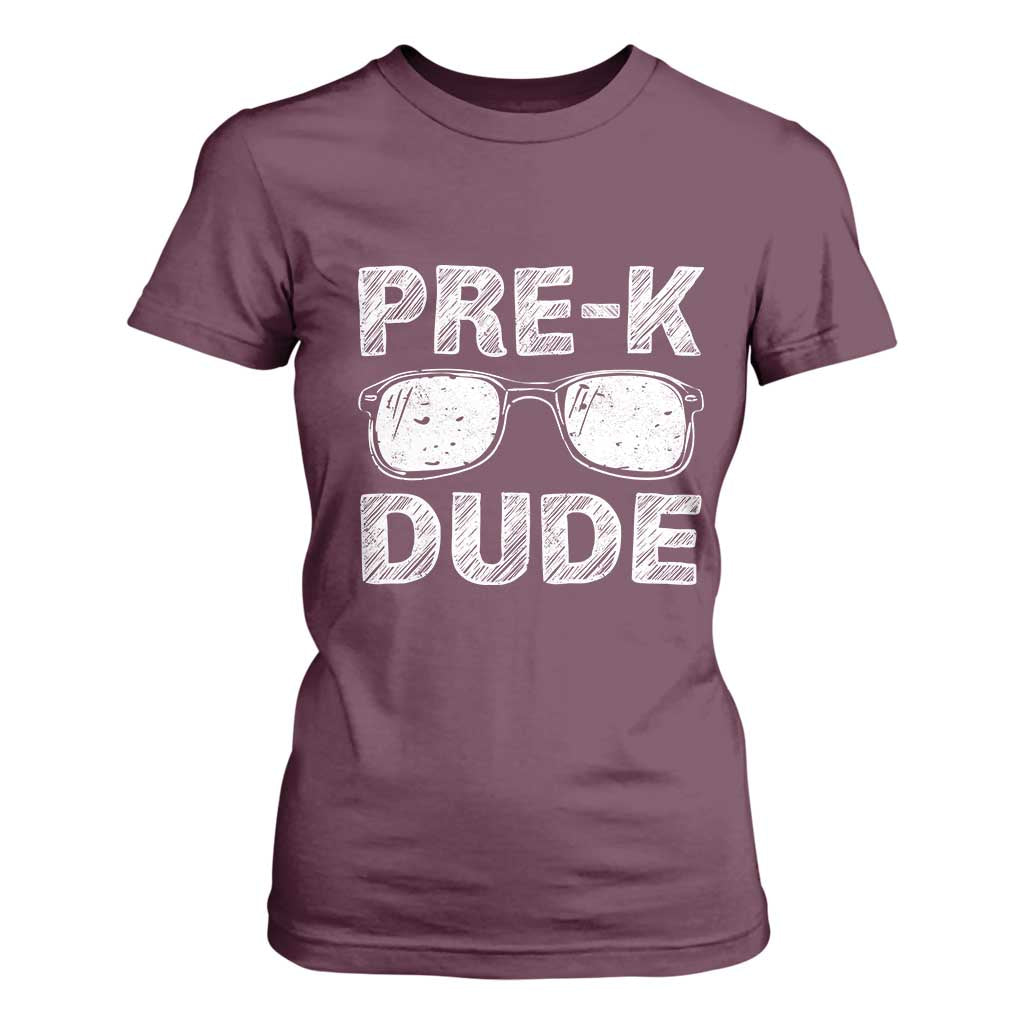 Pre-K Dude Cool First Day of Preschool T Shirt For Women Back to School Boys Gift