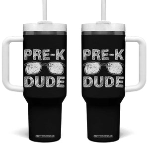 Pre-K Dude Cool First Day of Preschool Tumbler With Handle Back to School Boys Gift