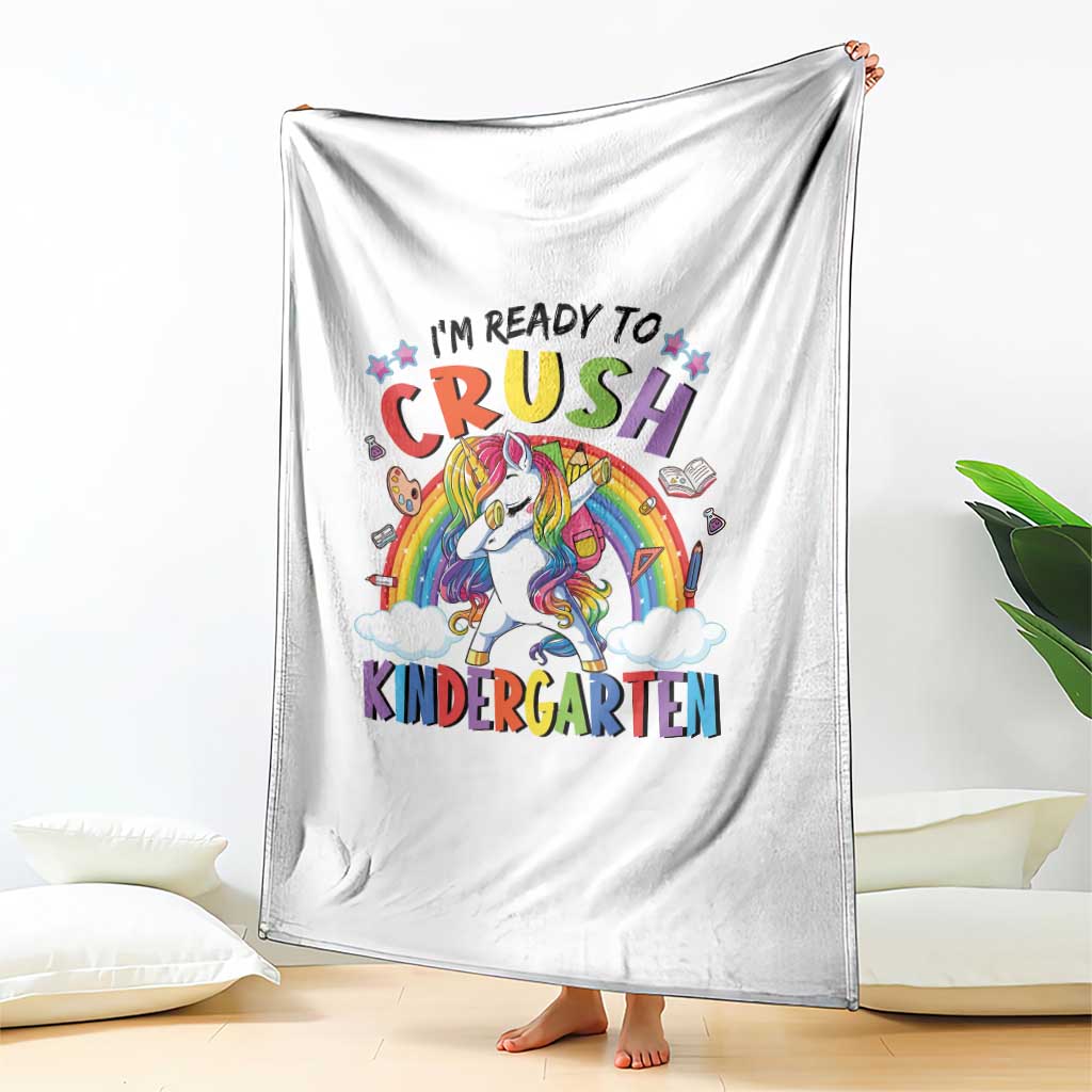 Ready to Crush Kindergarten Cute Girls Throw Blanket First Day Back to School