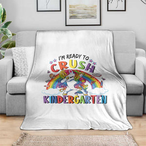 Ready to Crush Kindergarten Cute Girls Throw Blanket First Day Back to School