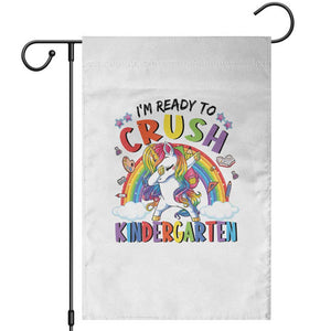 Ready to Crush Kindergarten Cute Girls Garden Flag First Day Back to School