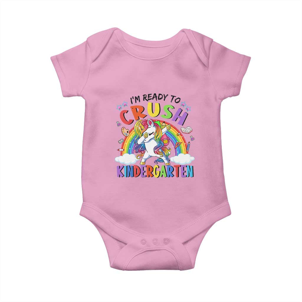 Ready to Crush Kindergarten Cute Girls Baby Onesie First Day Back to School