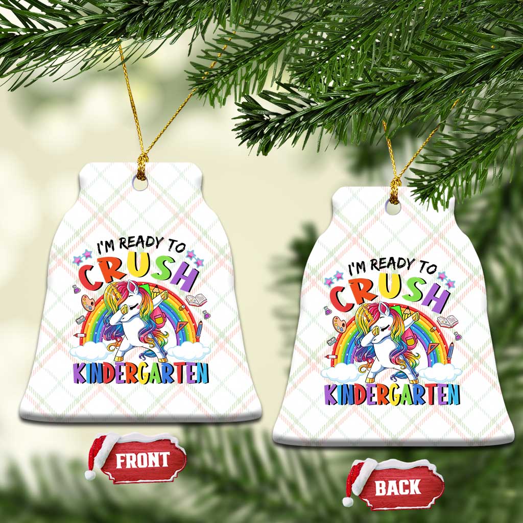 Ready to Crush Kindergarten Cute Girls Ceramic Ornament First Day Back to School