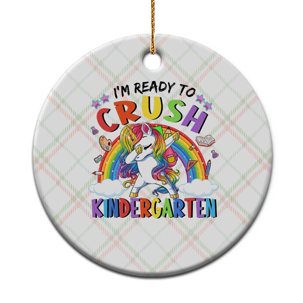 Ready to Crush Kindergarten Cute Girls Ceramic Ornament First Day Back to School