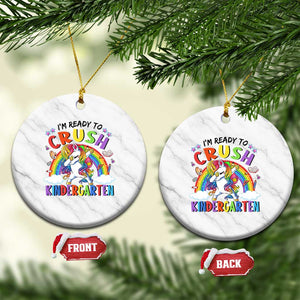 Ready to Crush Kindergarten Cute Girls Ceramic Ornament First Day Back to School